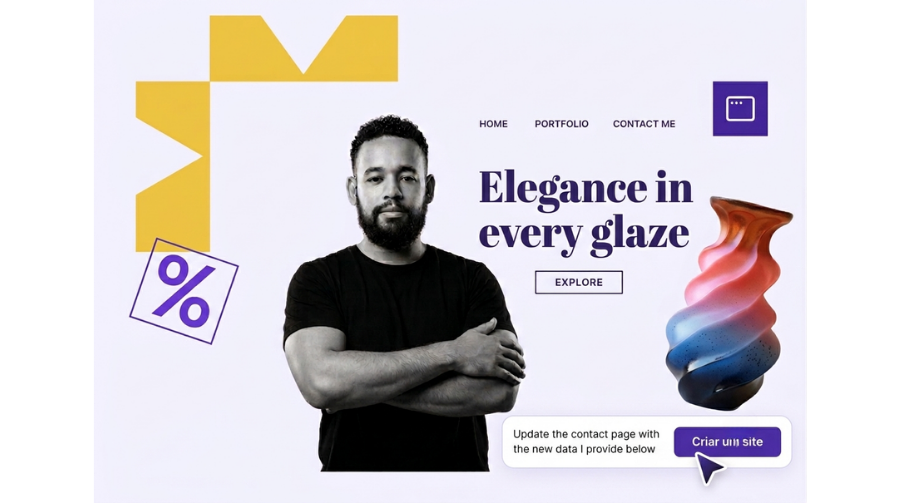 Prévia de um site criado na Stores Power